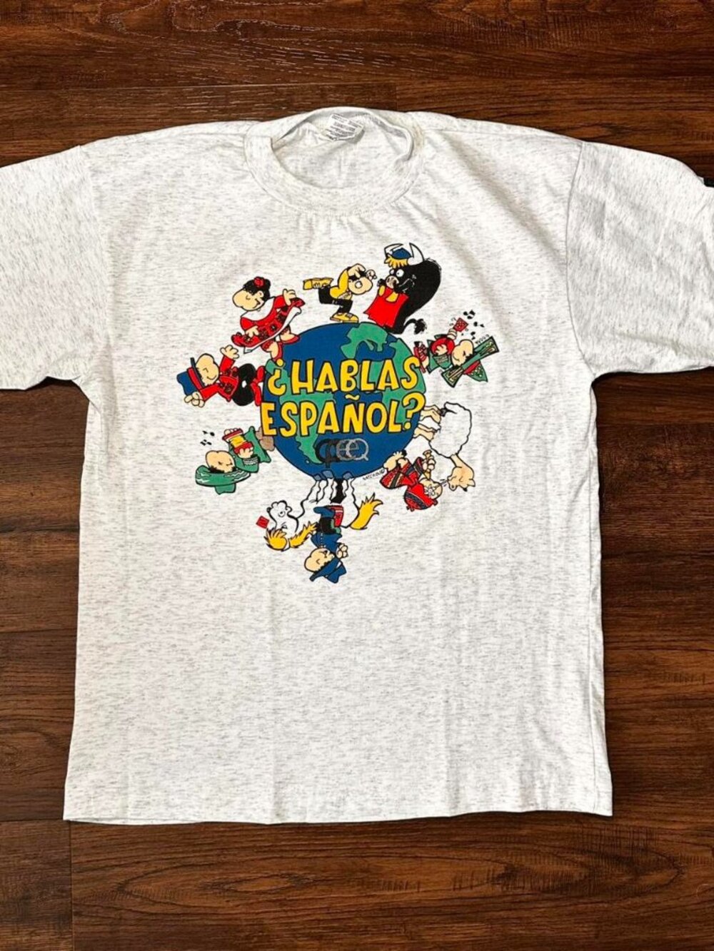 WHITE VINTAGE Humeur Design 90S SPANISH HUMOR TEE XL